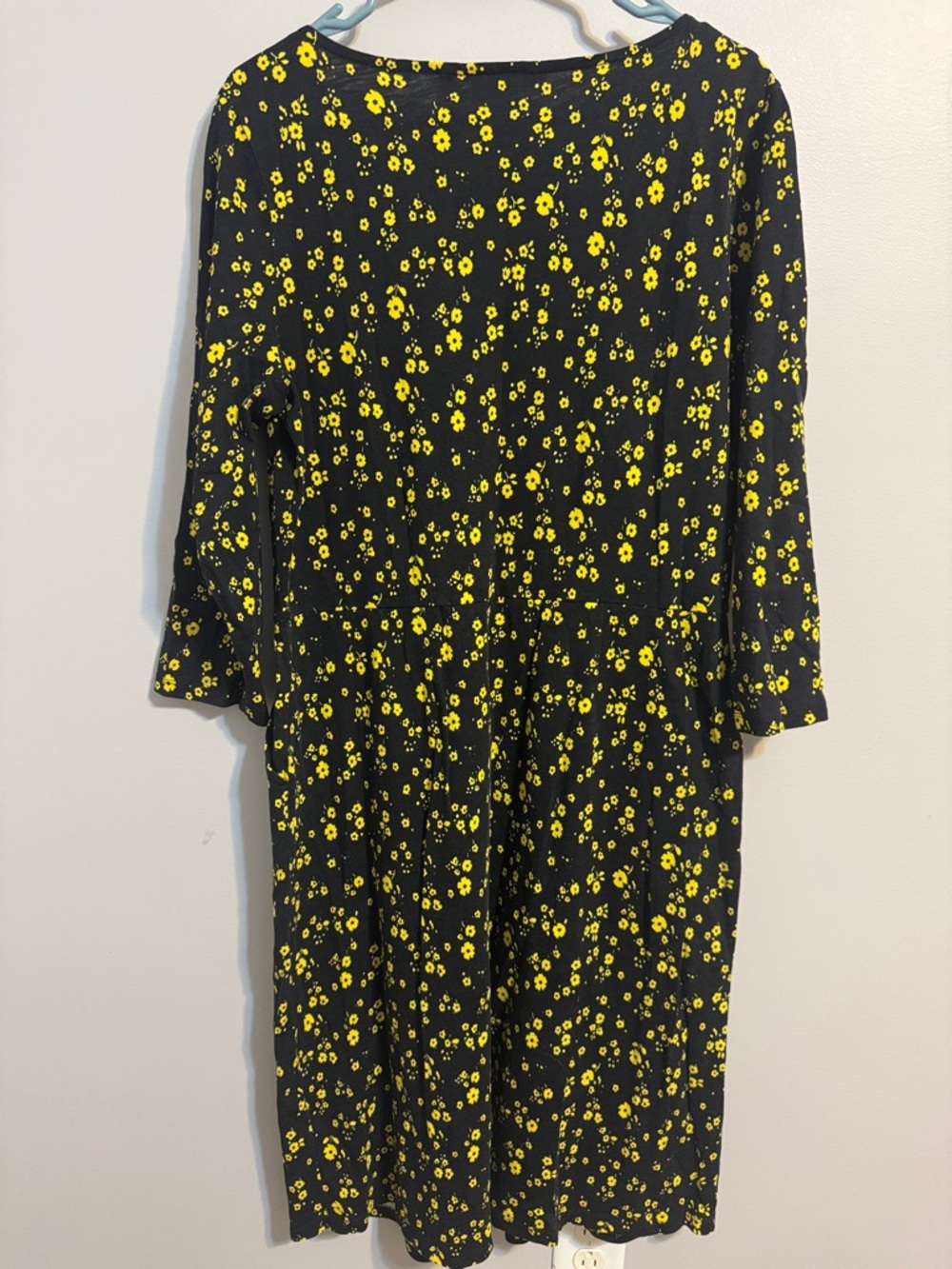 Boden Black Dress with Yellow Floral Print Women’s 14 R - Picture 6 of 6